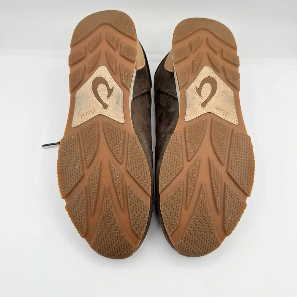 OluKai Mens Huaka'i Li Casual Shoe Size 10.5 Tan Lace Up Convertible‎ Sneaker